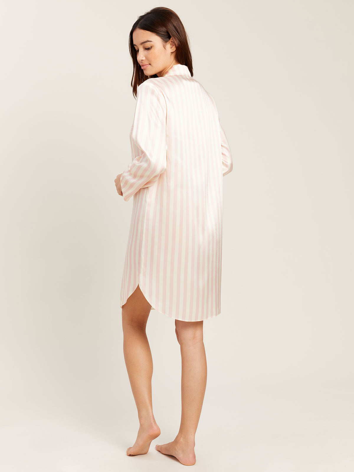 Jillian Night Shirt in Petal Stripe | Designer & Luxury Sleep Shirts