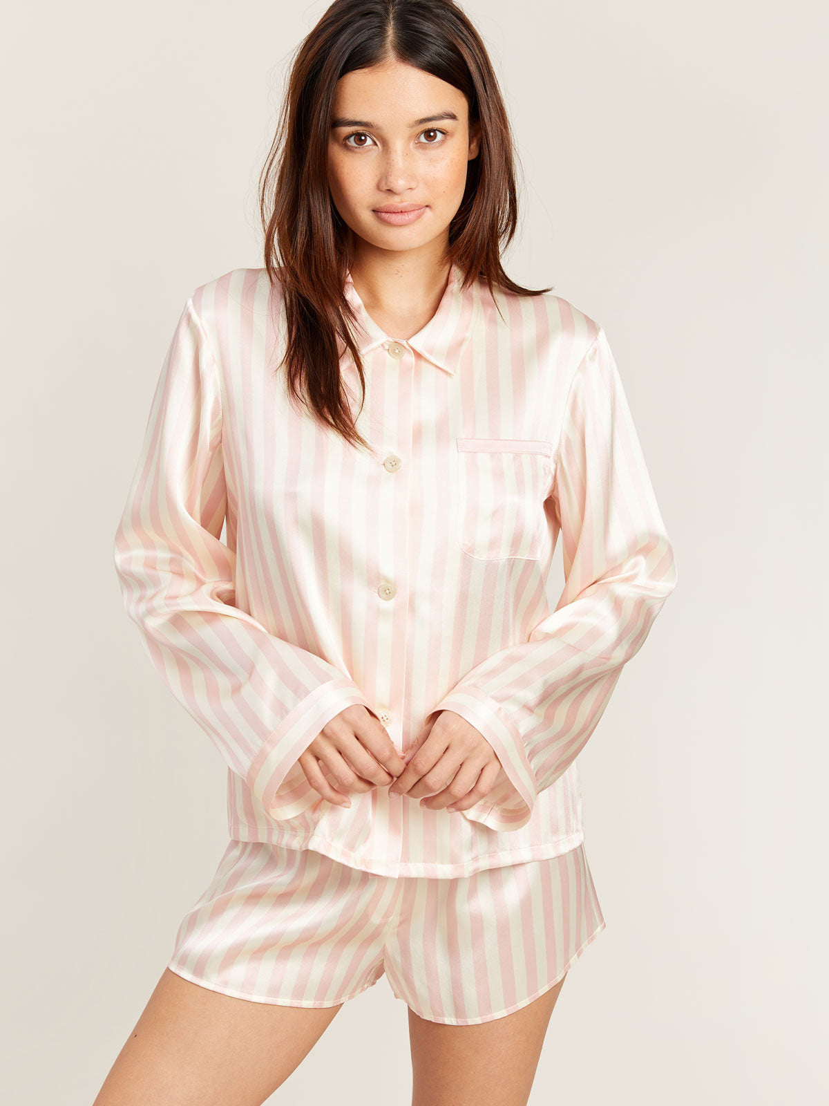 Corey Short in Petal Stripe By Morgan Lane