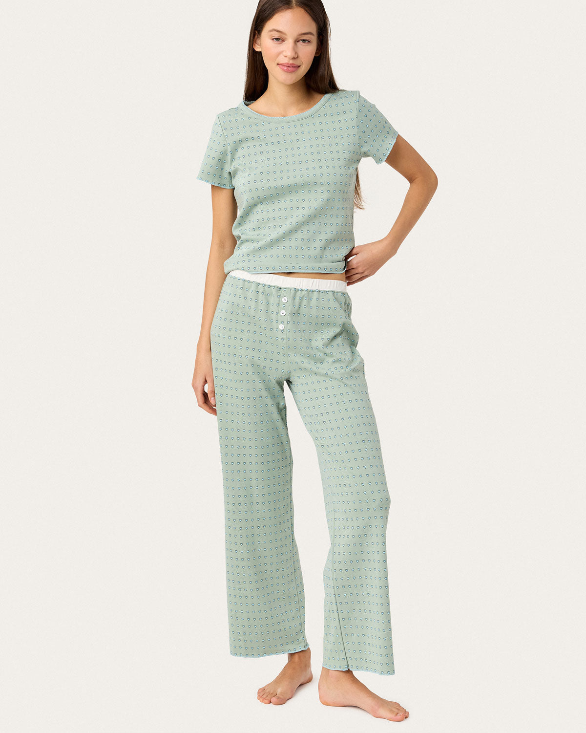 Baby Jean Long Pj Set in Iceberg By Morgan Lane