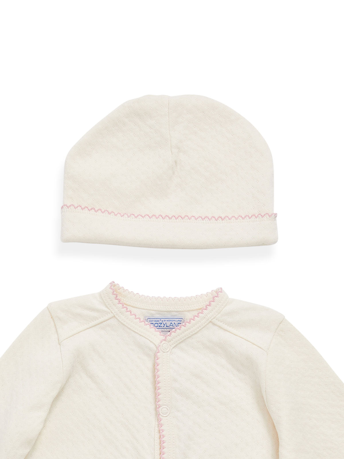 Baby Hat Rory Onesie Set In Rose Water By Morgan Lane