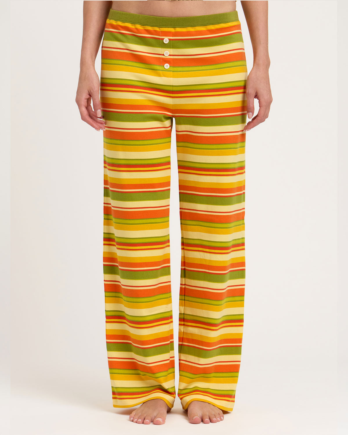 Baby Jean Long PJ Set in Autumn Stripe By Morgan Lane