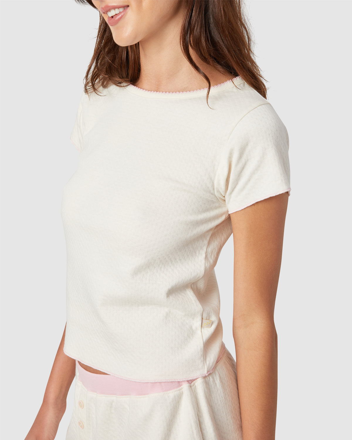 Baby Jean Tee In Rose Water By Morgan Lane