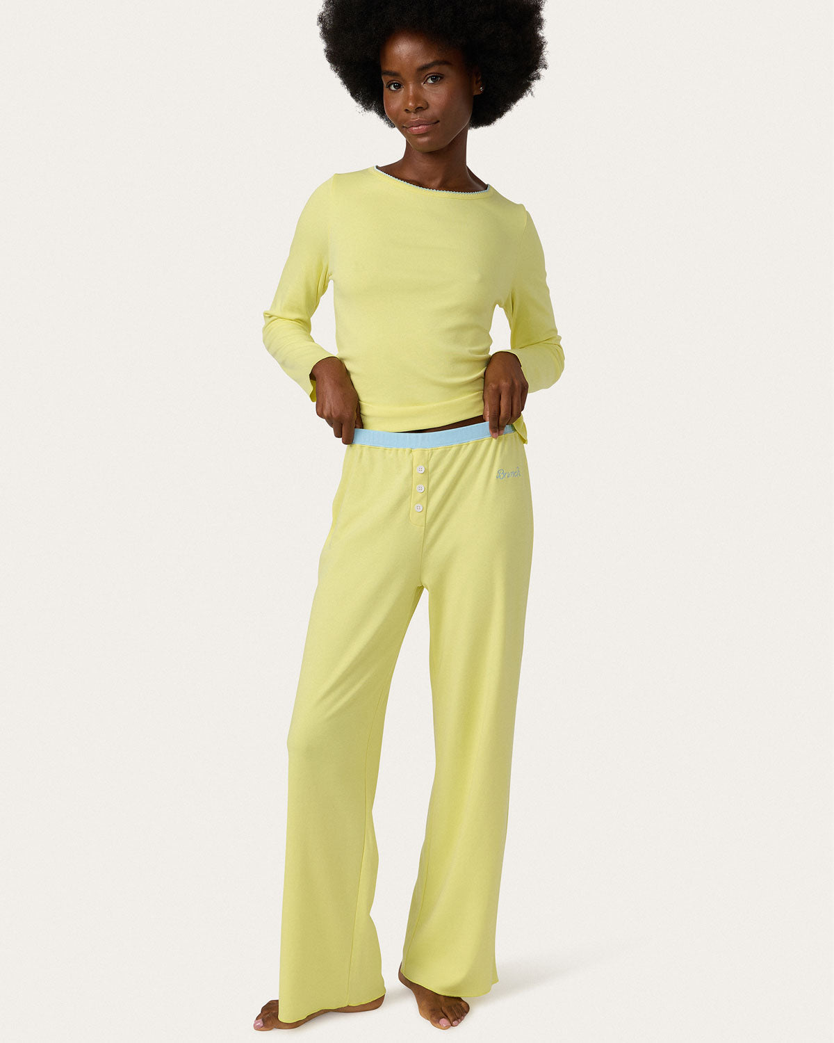 Brunch PJ Set in Sunshine Yellow By Morgan Lane