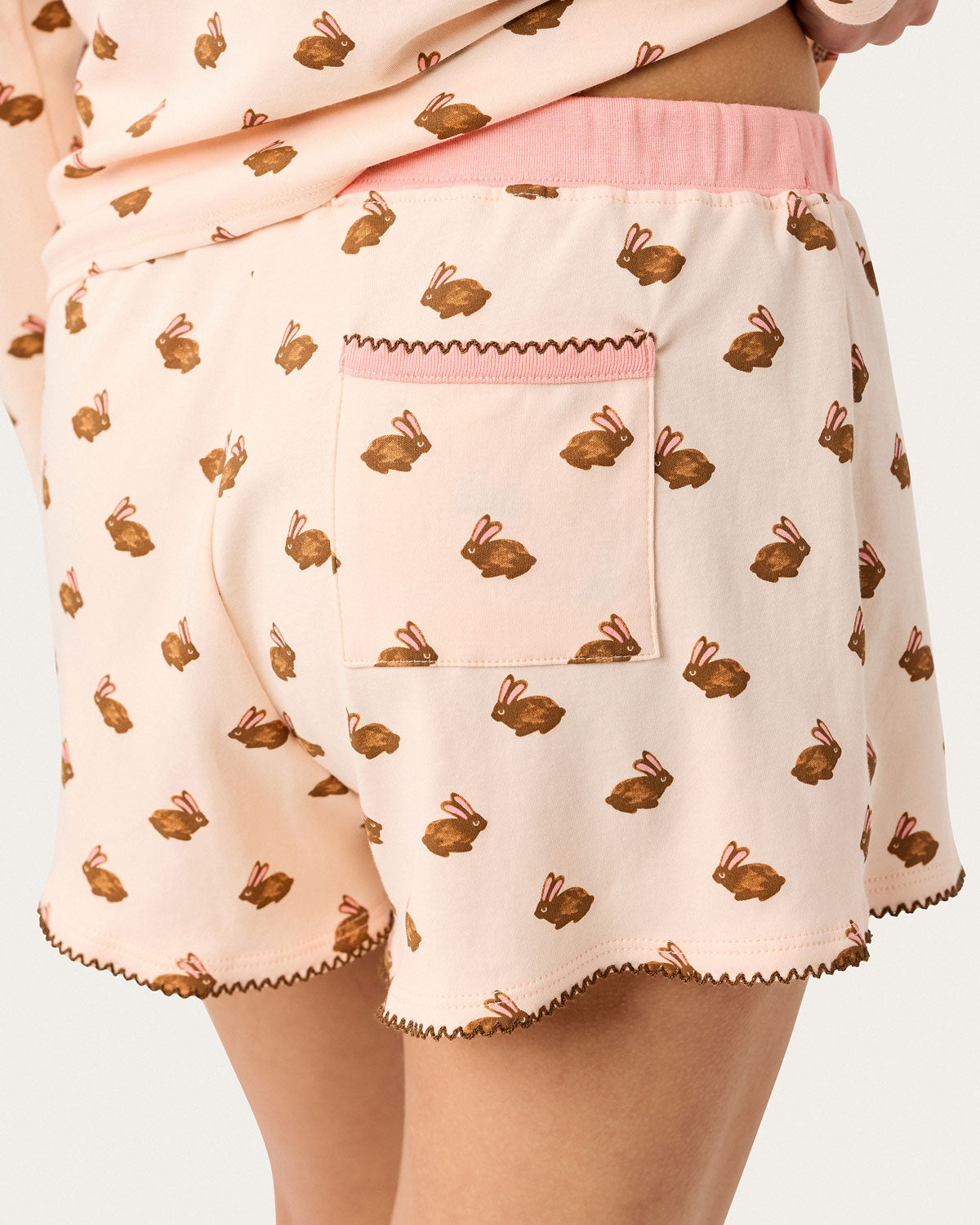 Ellie Shortie PJ Set in Chocolate Bunny By Morgan Lane