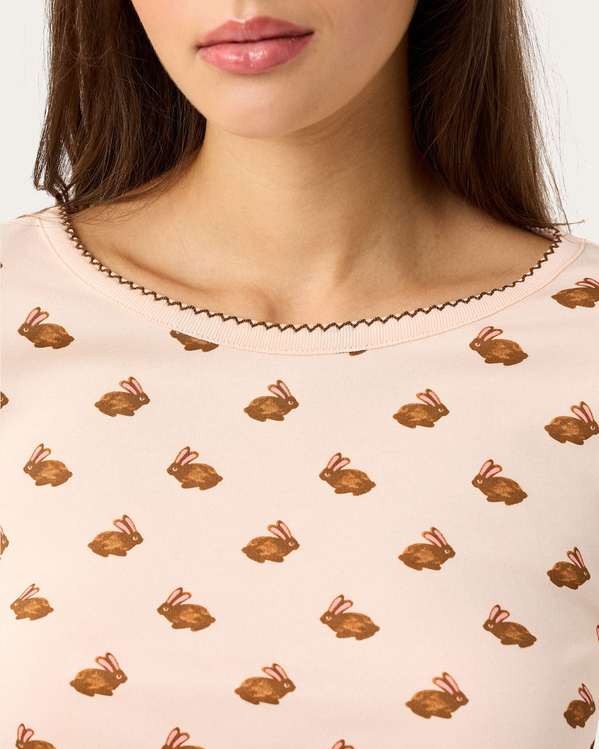 Ellie Shortie PJ Set in Chocolate Bunny By Morgan Lane