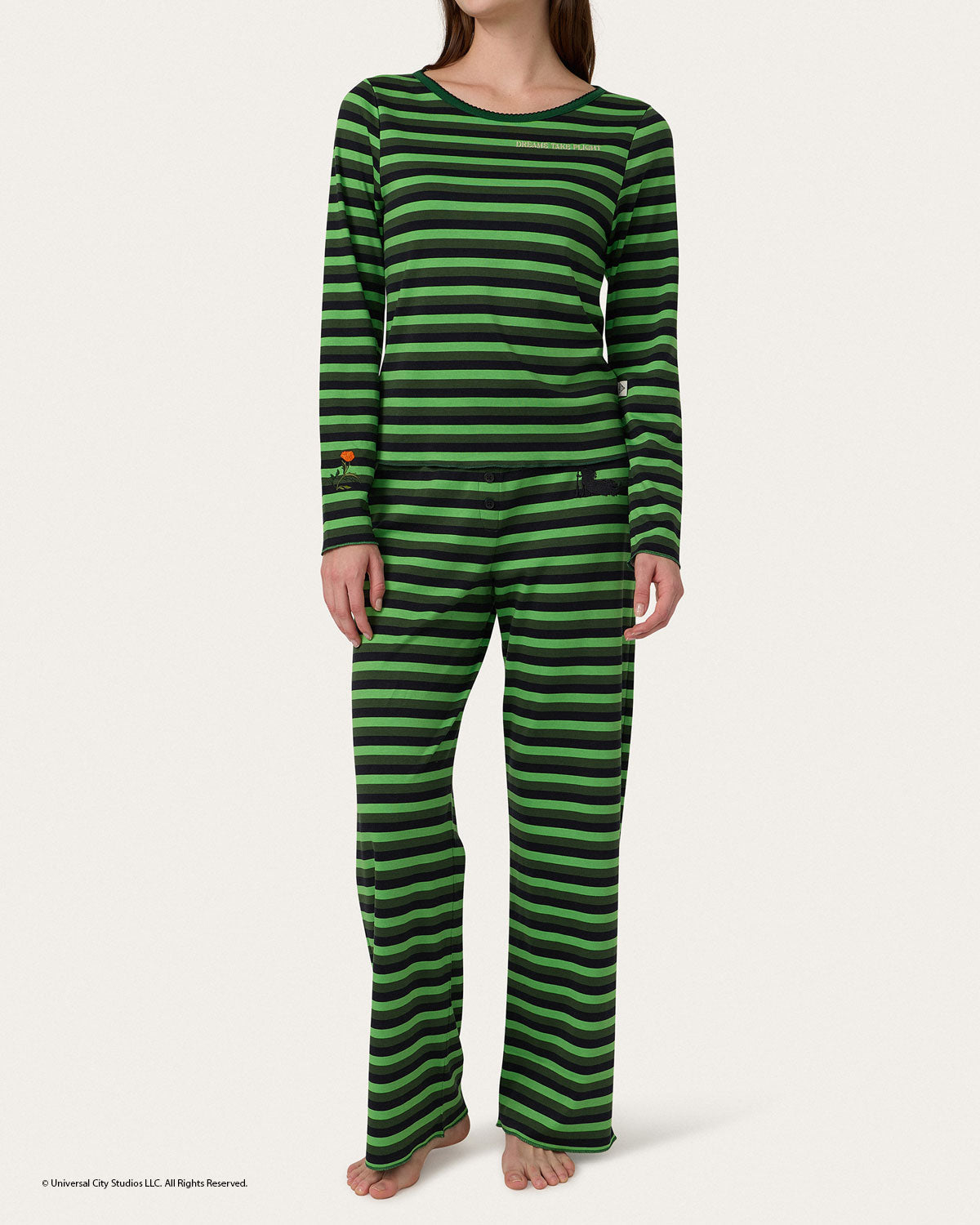 Elphaba Stripe Long PJ Set By Morgan Lane