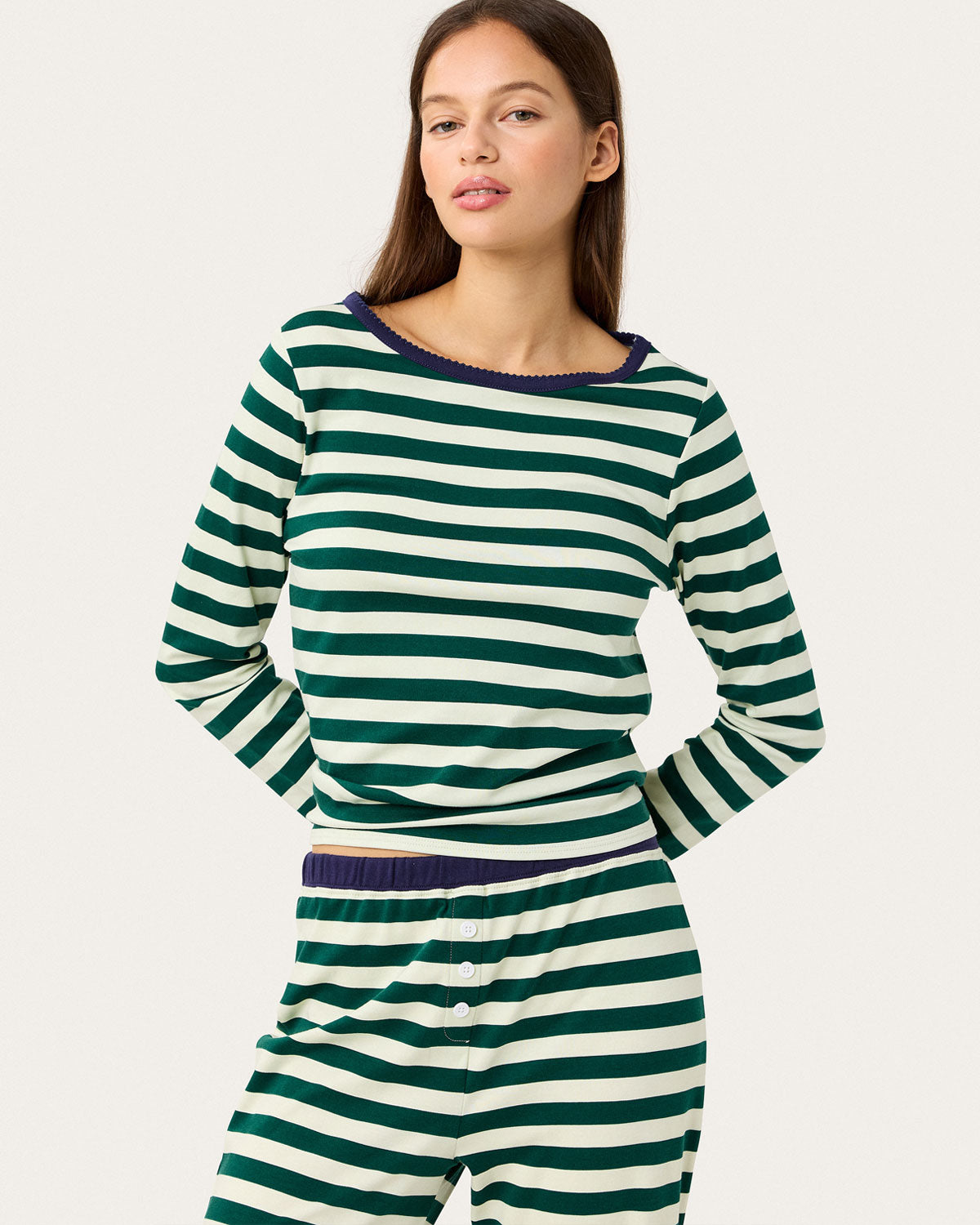 Ellie PJ Set in Jolly Stripe By Morgan Lane