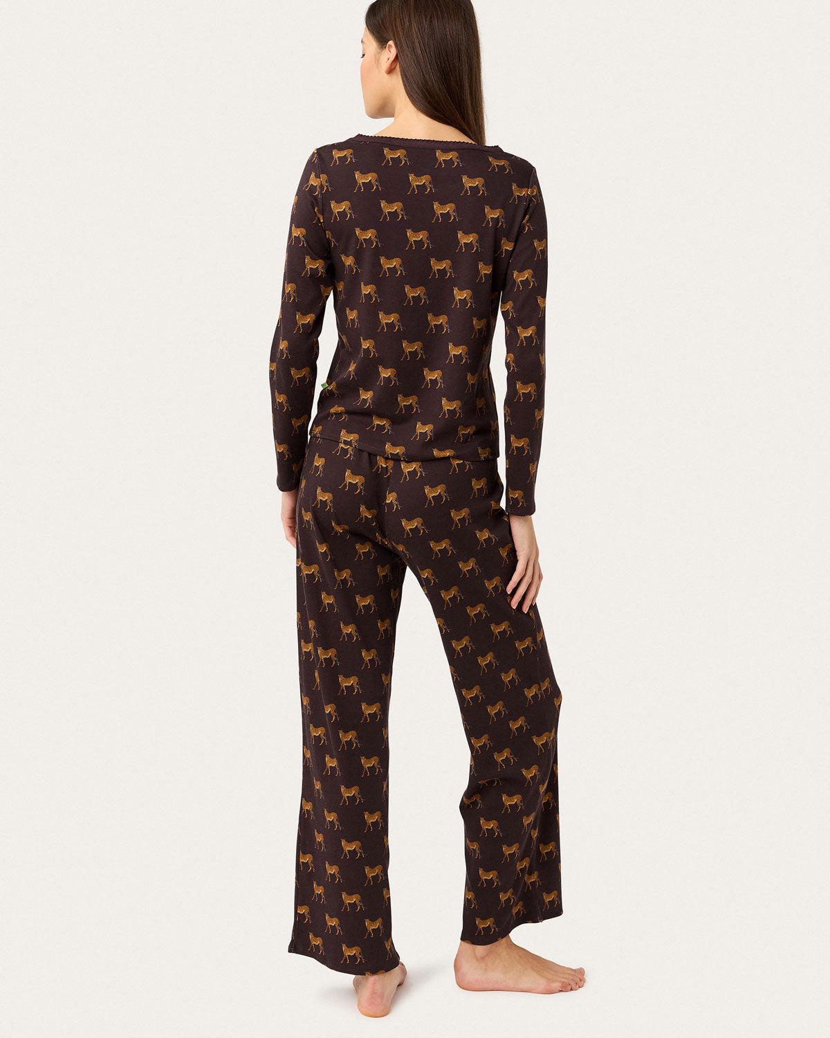 Ellie Pj Set in Lazy Leopards By Morgan Lane