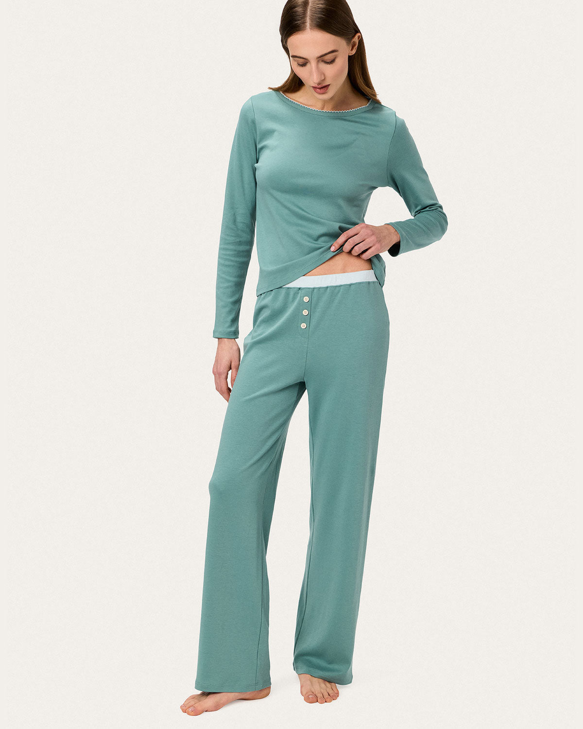 Ellie PJ Set in Sage/Air By Morgan Lane