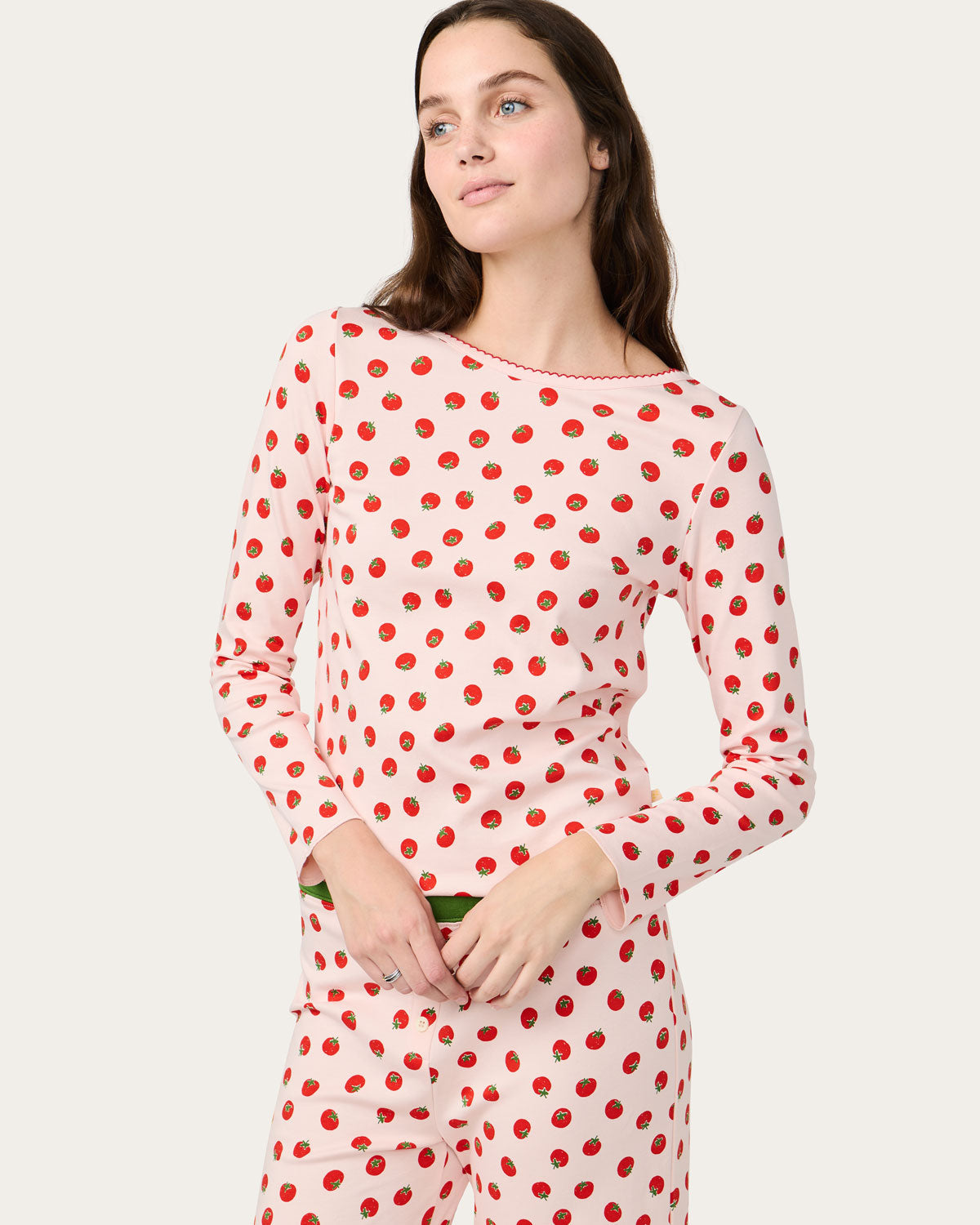 Ellie Pj Set in Juicy Tomatoes By Morgan Lane