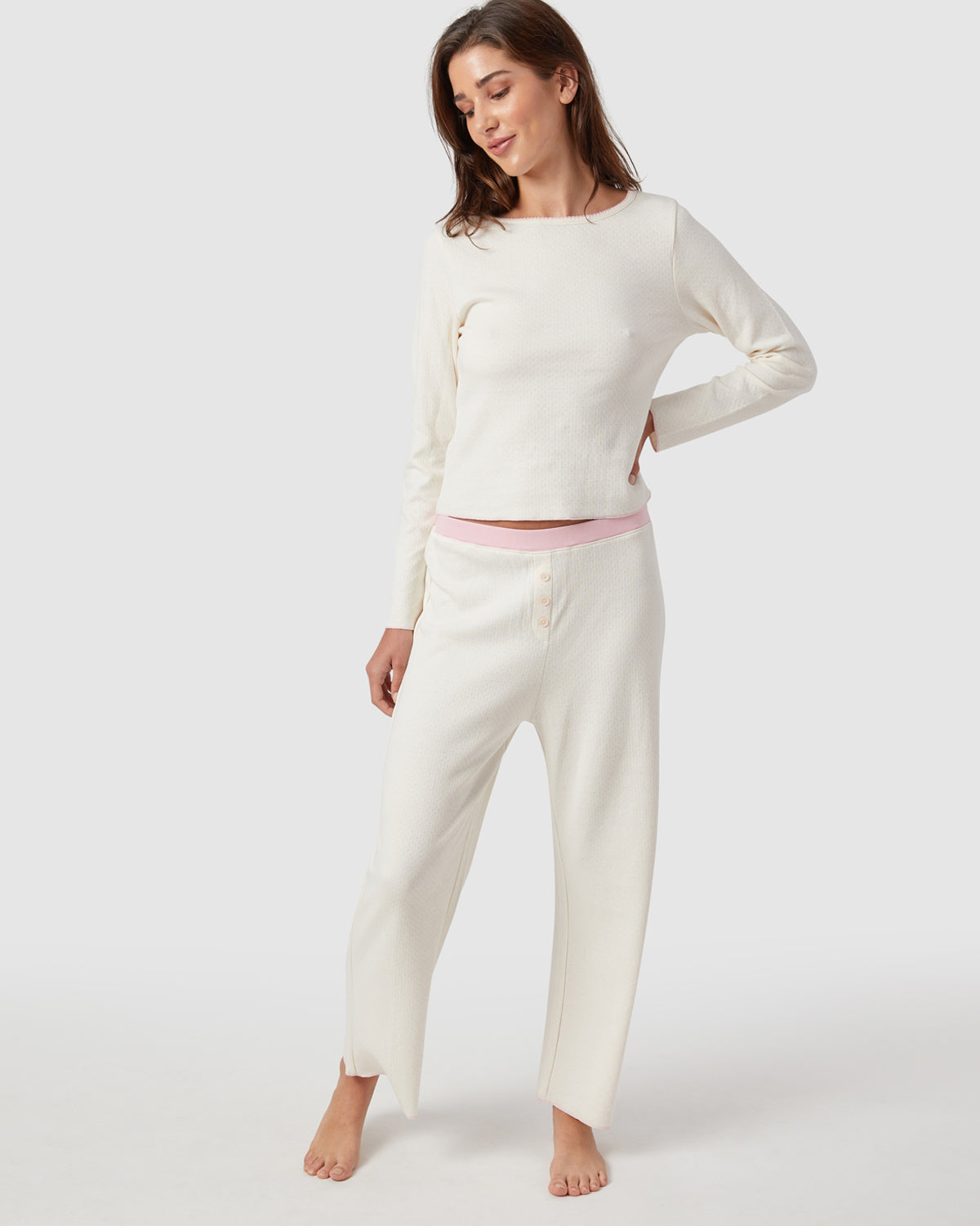 Ellie Pajama Set In Rose Water By Morgan Lane