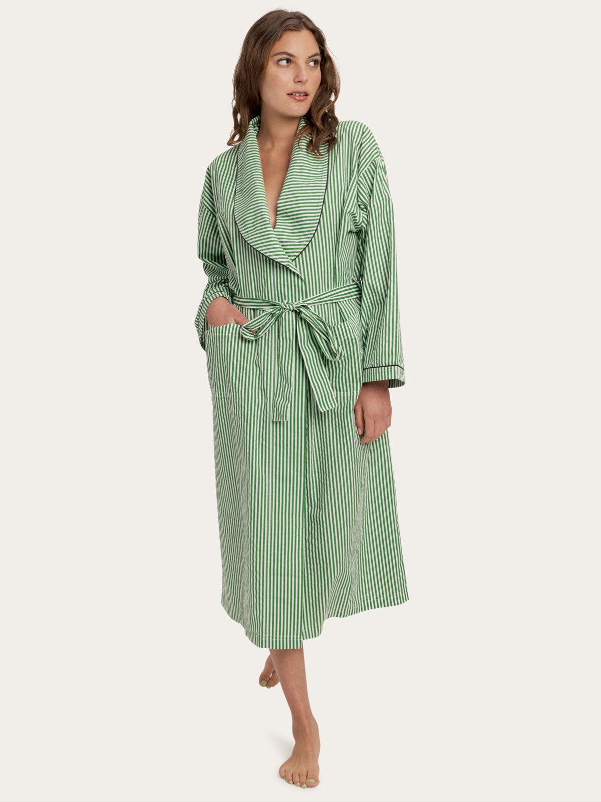 Hayden Robe in Jade Stripe By Morgan Lane