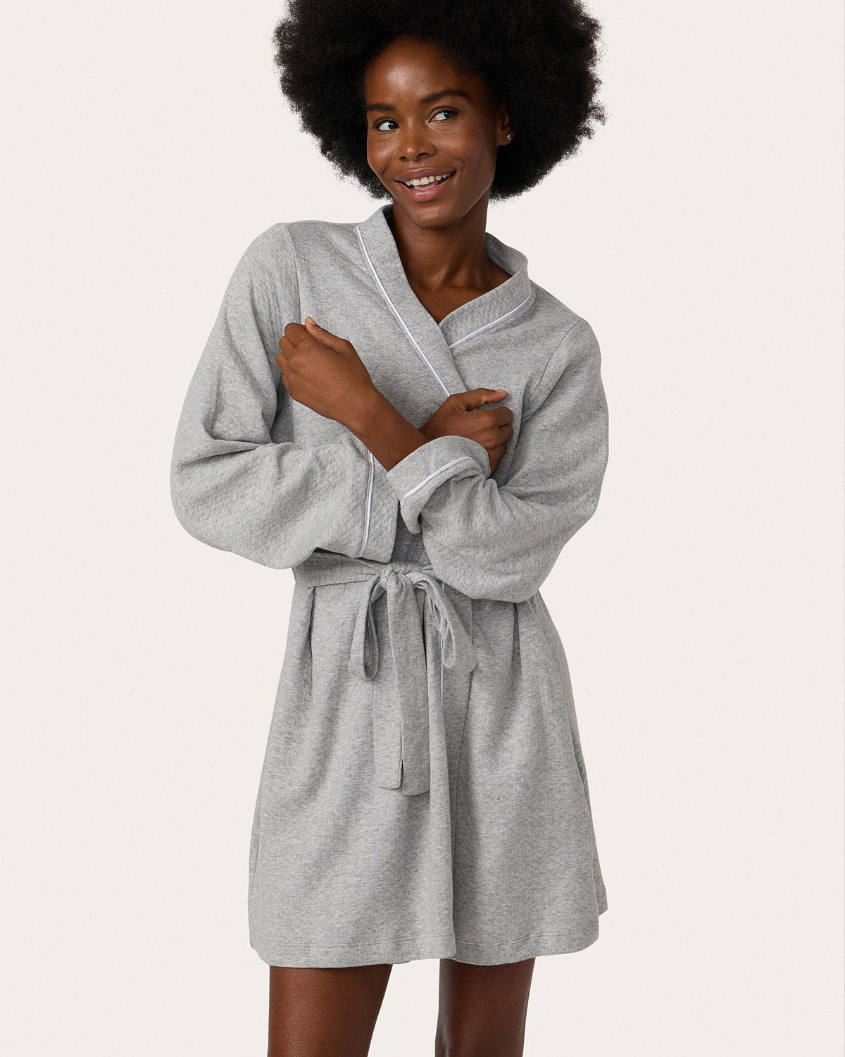 Nala Robe in Heather Pointelle By Morgan Lane