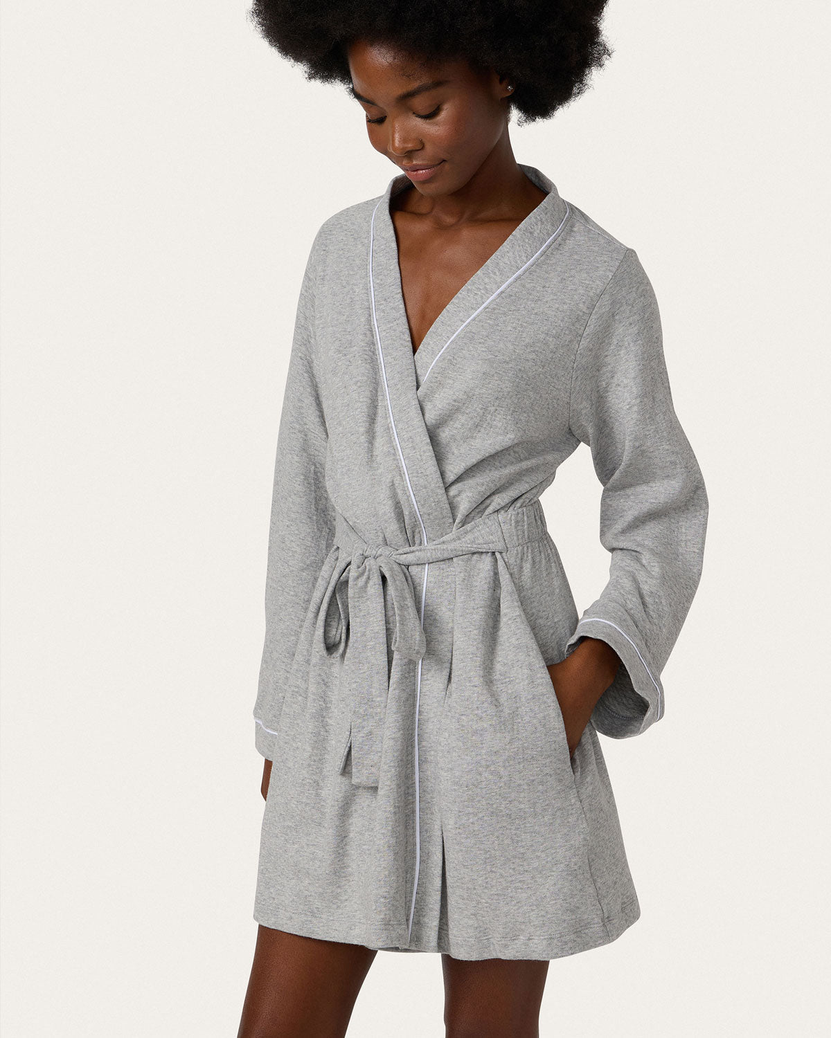 Nala Robe in Heather Pointelle By Morgan Lane