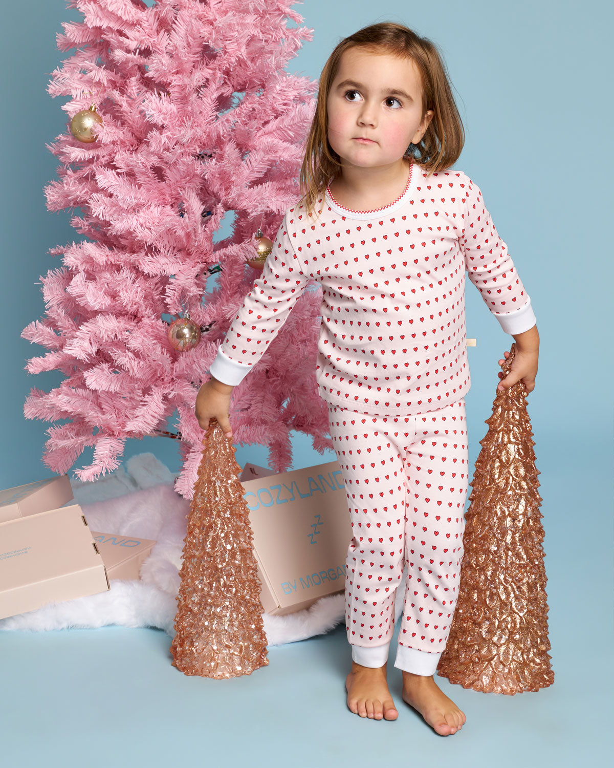 Riley PJ Set in Floating Hearts By Morgan Lane