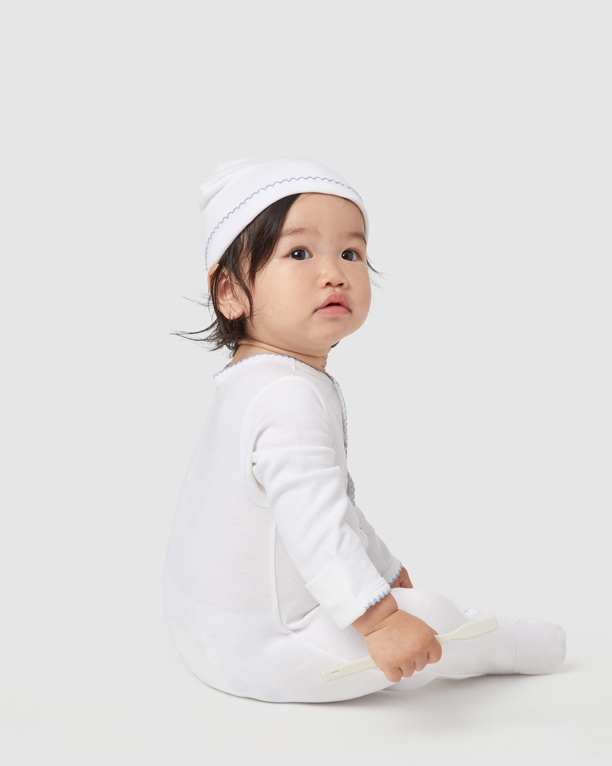 Baby Hat Rory Onesie Set In Chalk By Morgan Lane