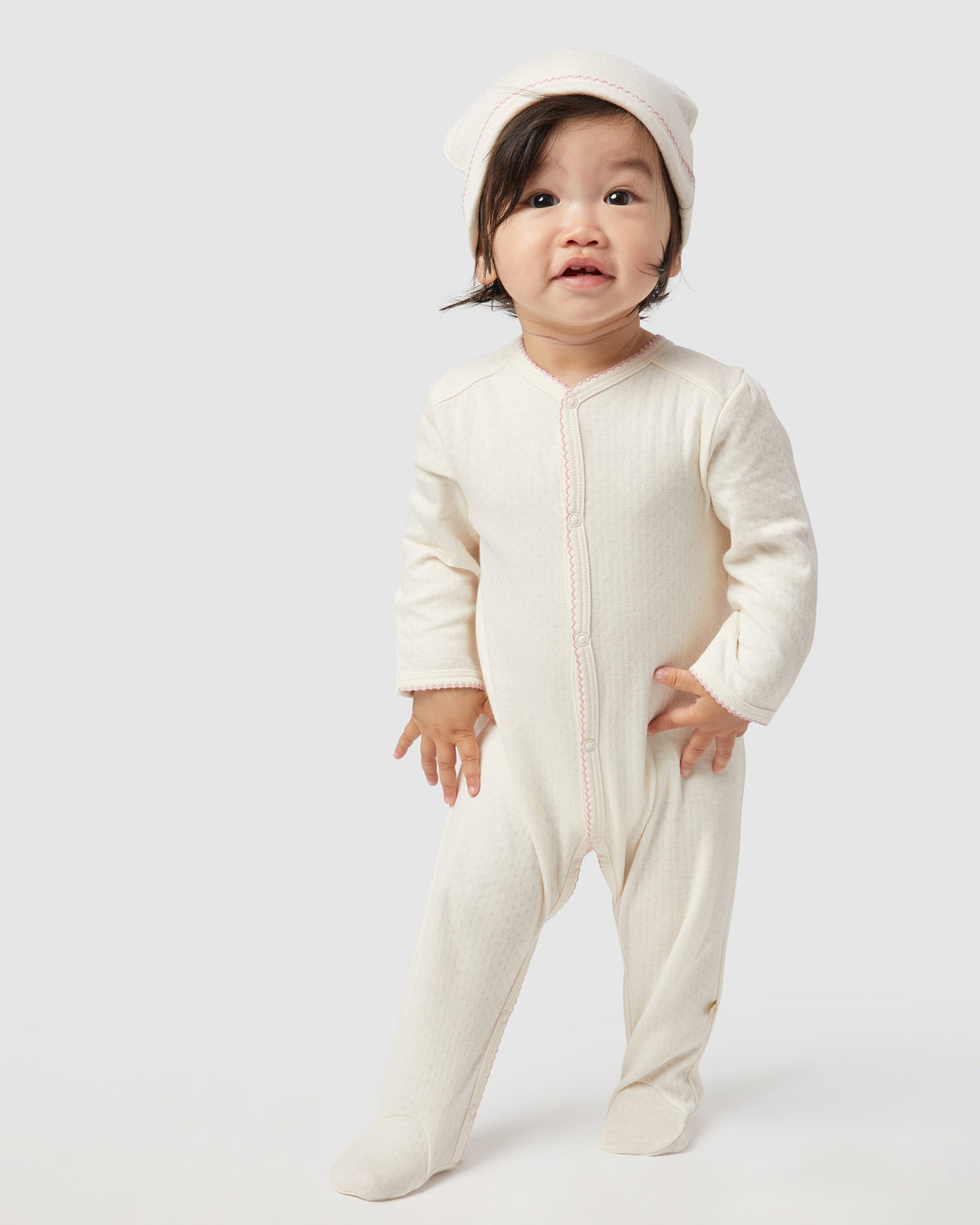 Baby Hat Rory Onesie Set In Rose Water By Morgan Lane