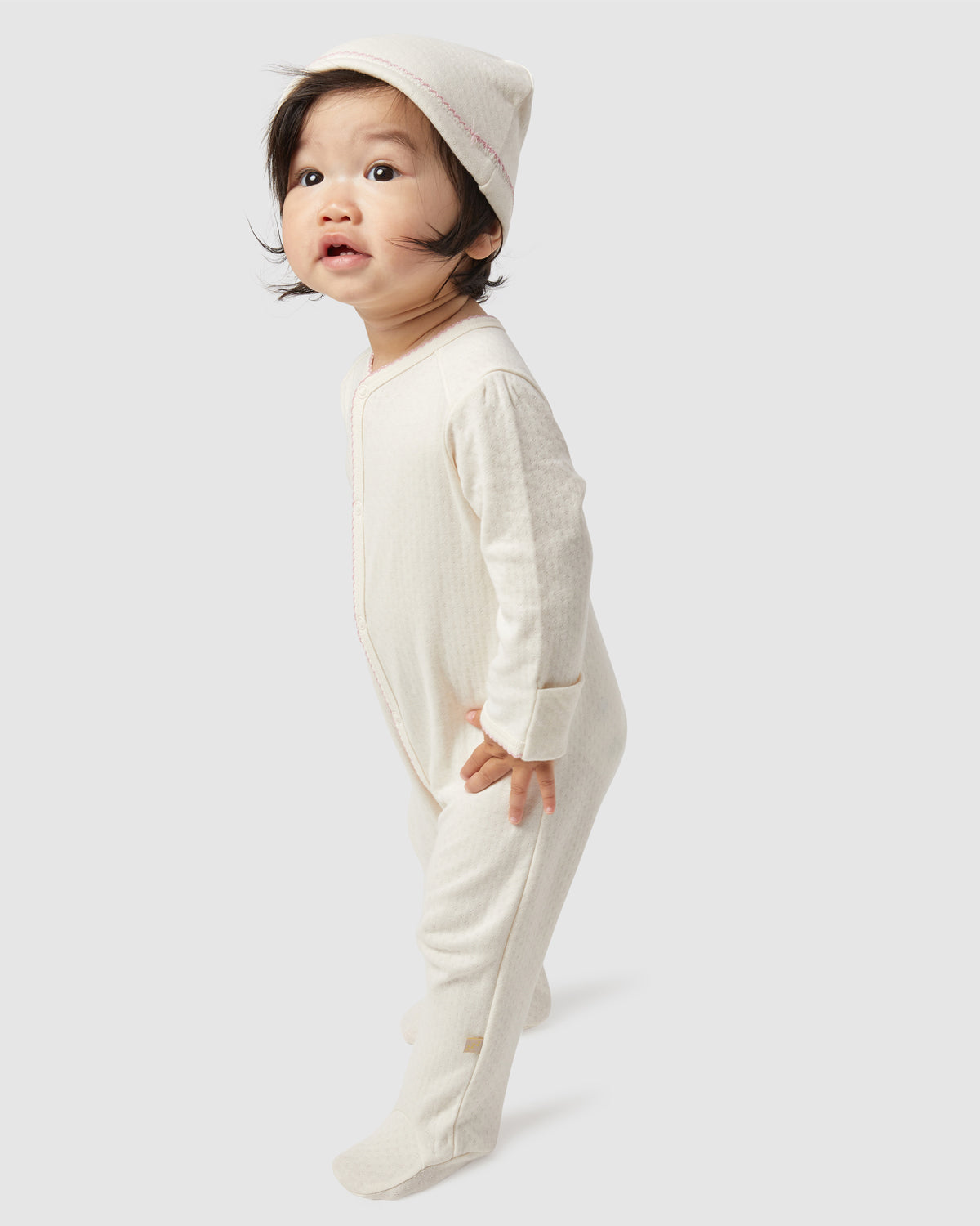 Baby Hat Rory Onesie Set In Rose Water By Morgan Lane