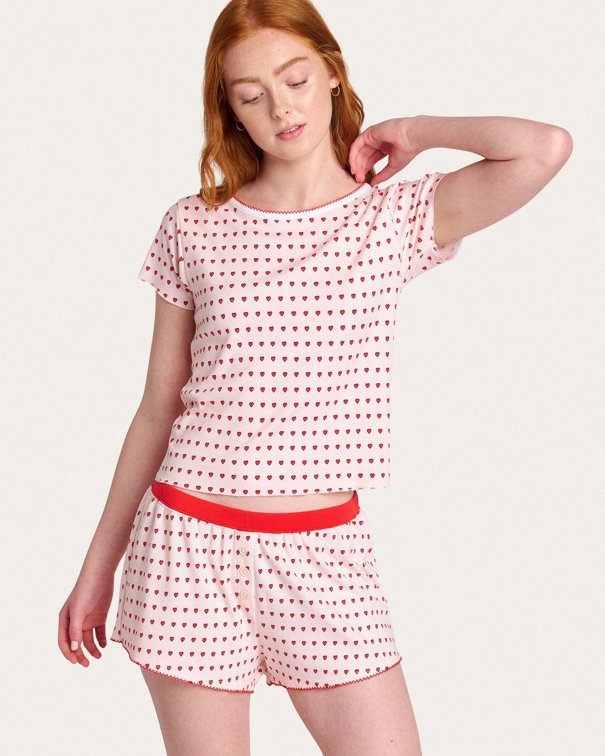 Suzie Pj Set in Floating Hearts By Morgan Lane