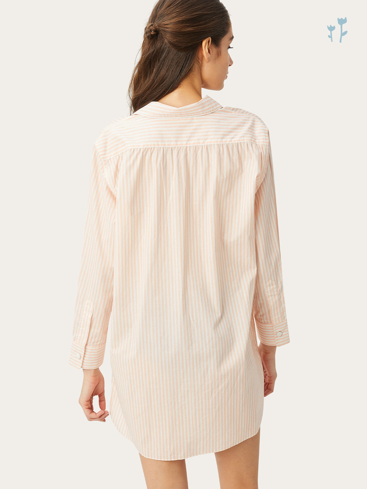 Linnet Night Shirt in Petal Stripe By Morgan Lane