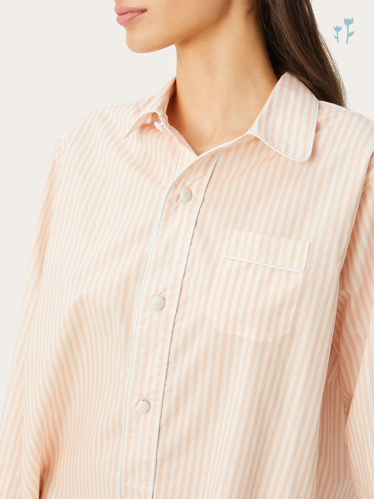 Linnet Night Shirt in Petal Stripe By Morgan Lane