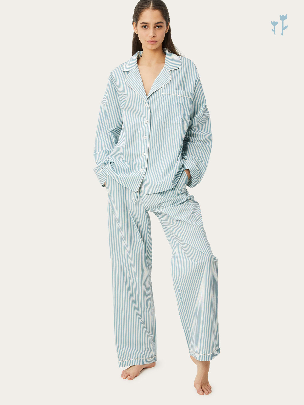 Tommy Unisex PJ Set in Sky Stripe By Morgan Lane