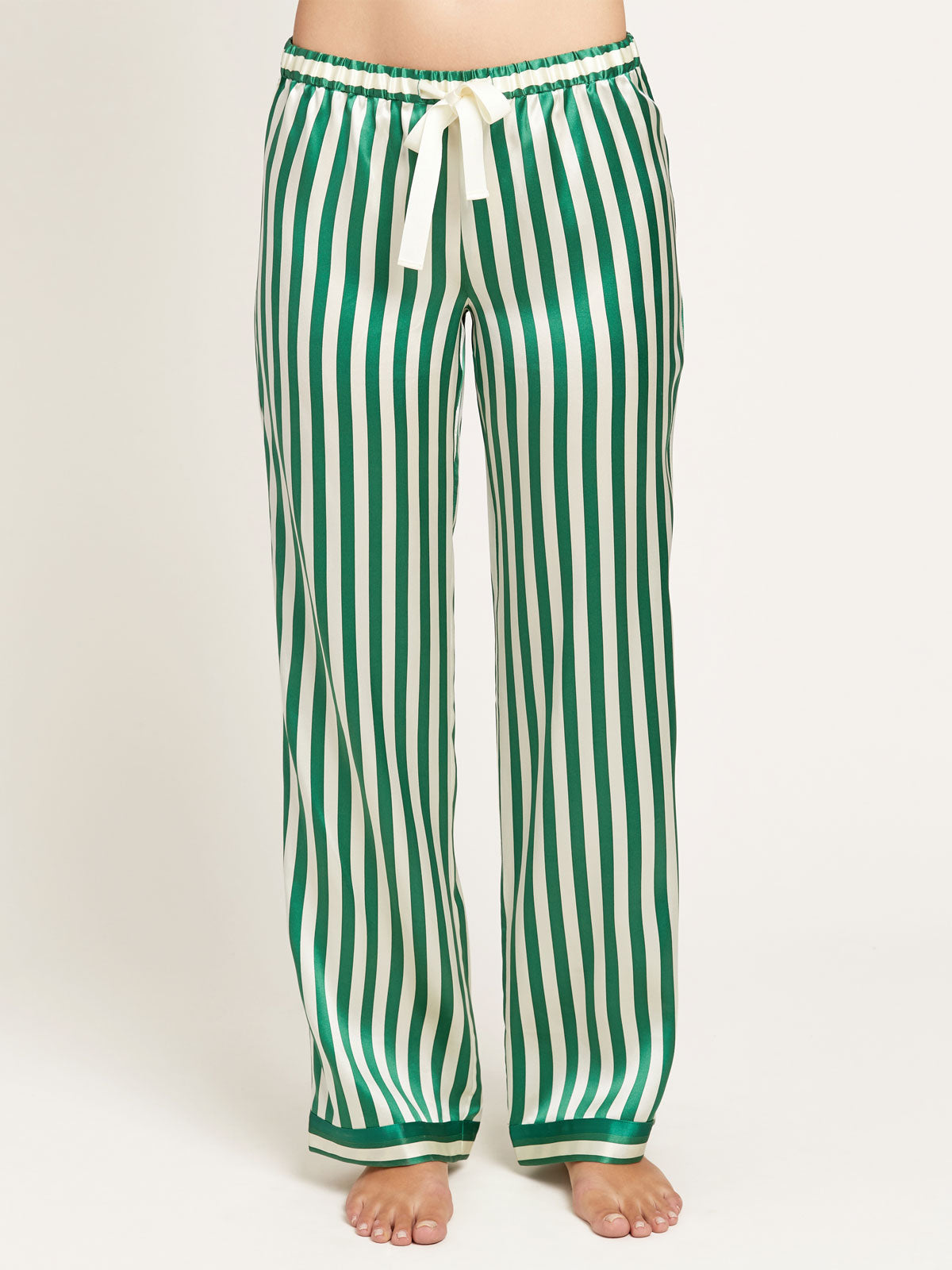 Chantal Pant in Emerald | Luxurious Designer Silk Pajama Pants