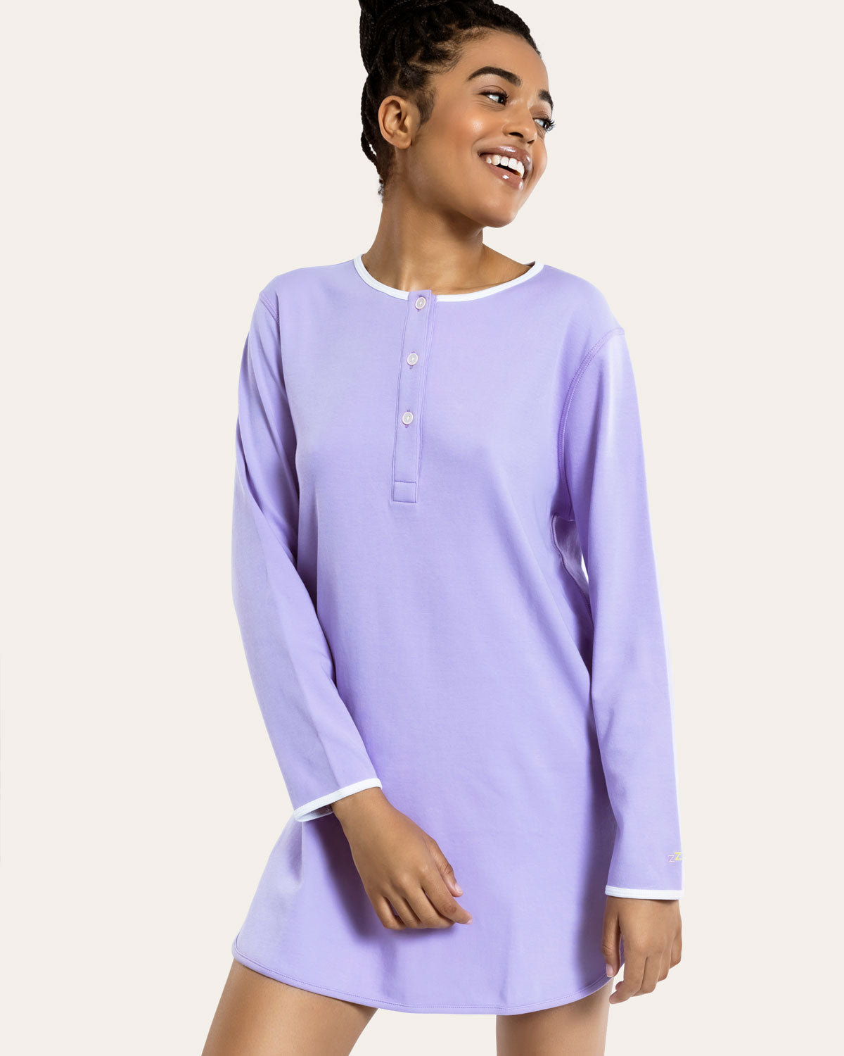 Dylan Night Shirt in Lavendar By Morgan Lane