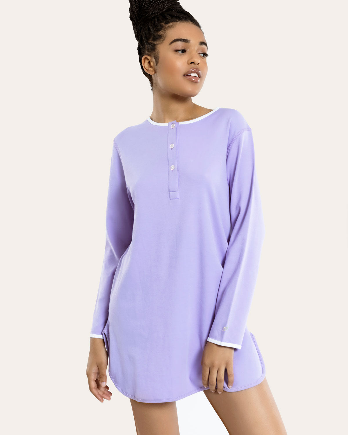 Dylan Night Shirt in Lavendar By Morgan Lane