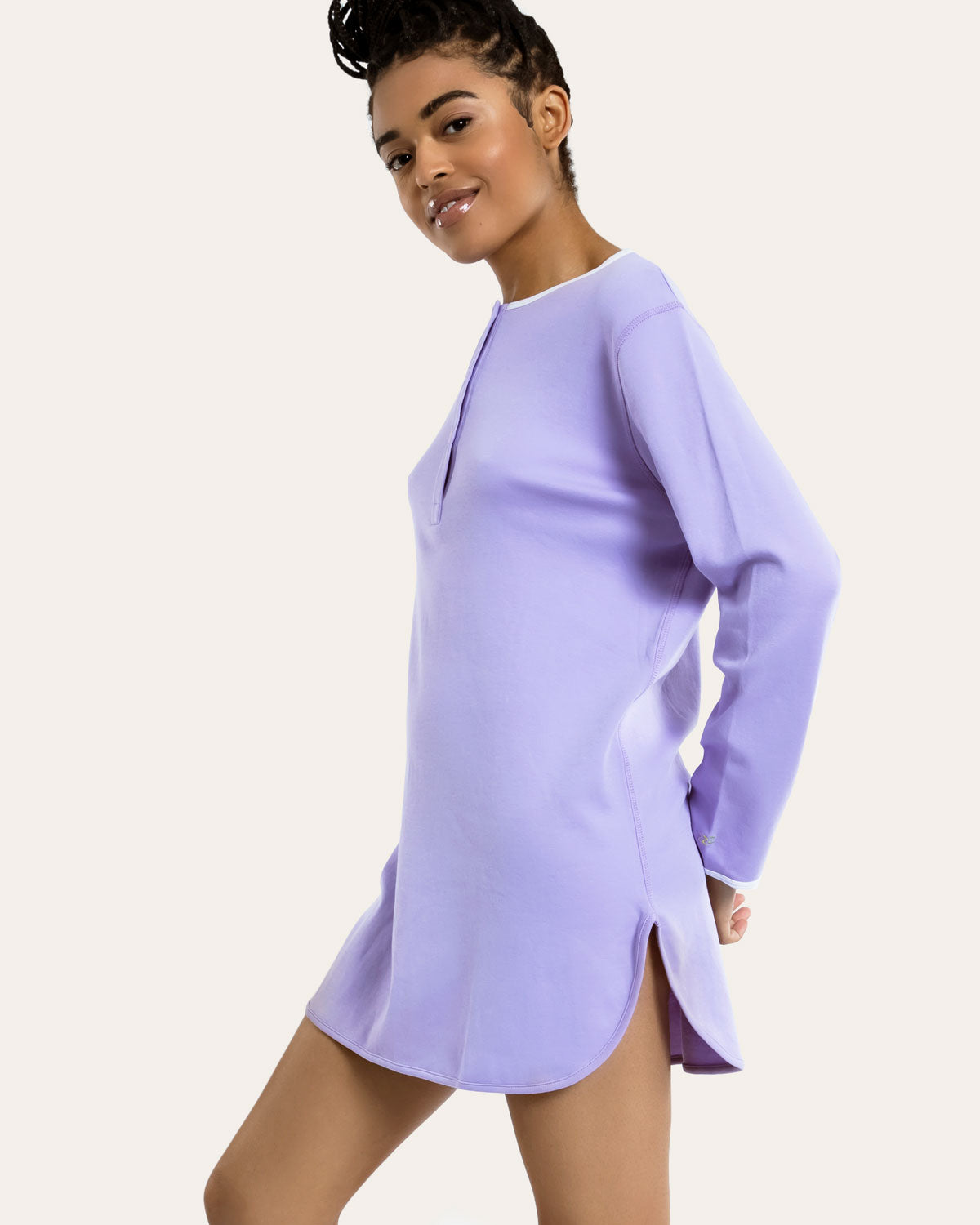 Dylan Night Shirt in Lavendar By Morgan Lane
