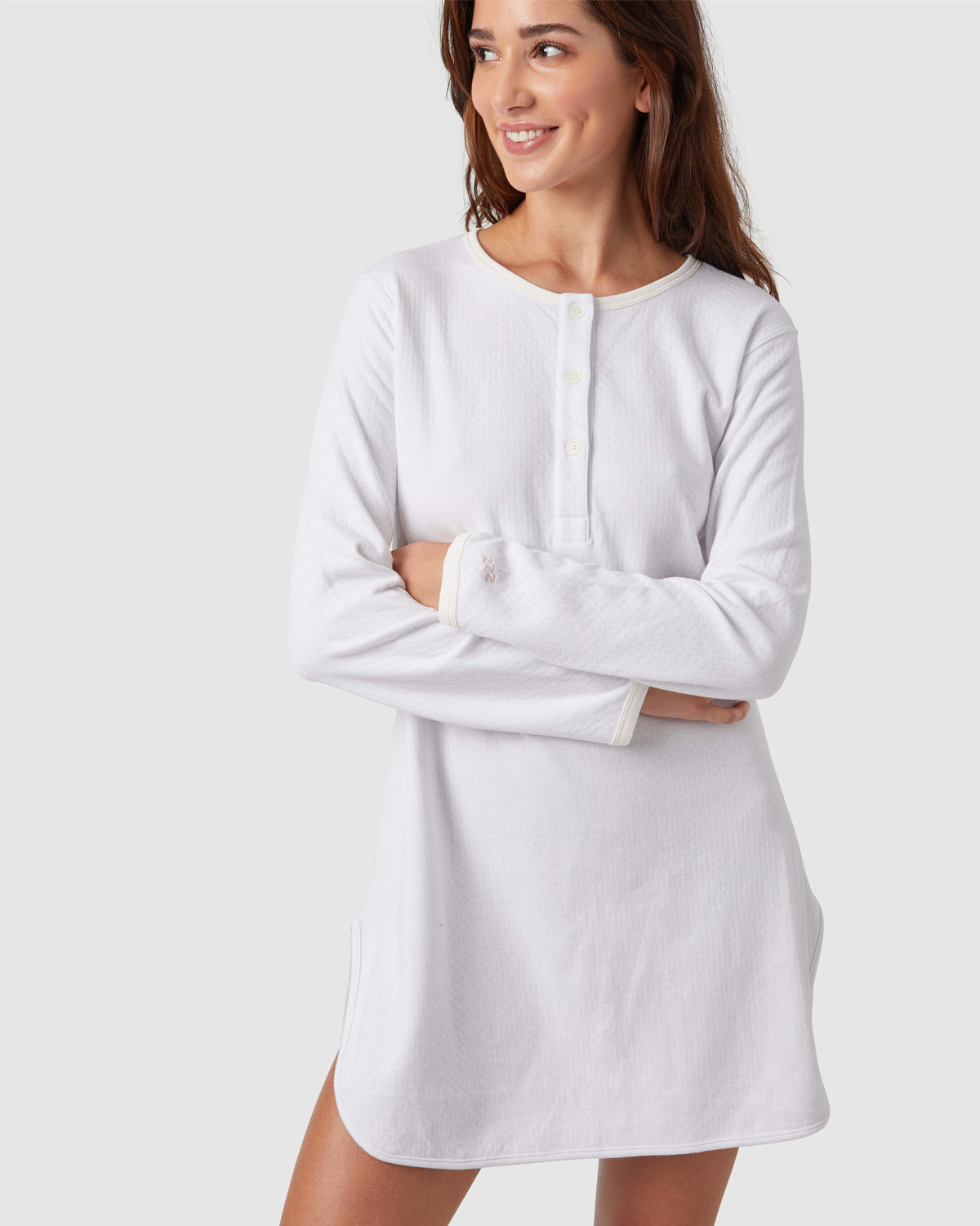 Dylan Night Shirt in Chalk By Morgan Lane