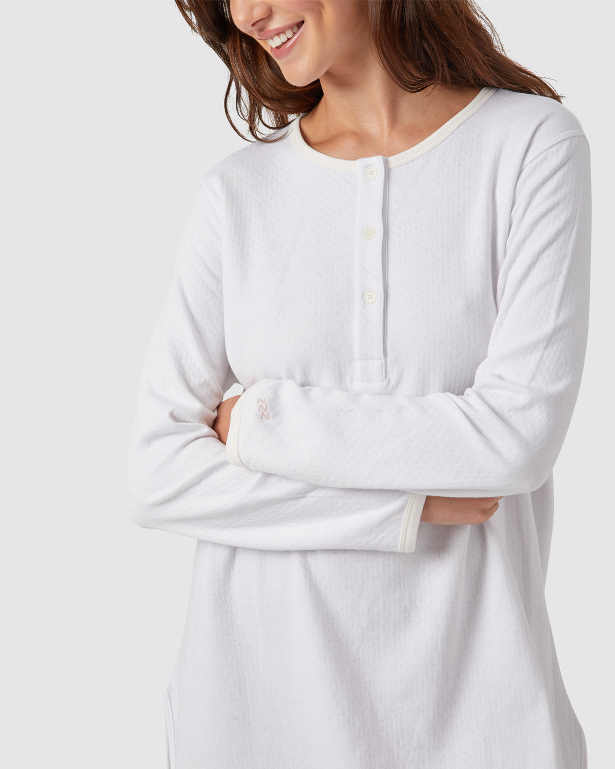 Dylan Night Shirt in Chalk By Morgan Lane