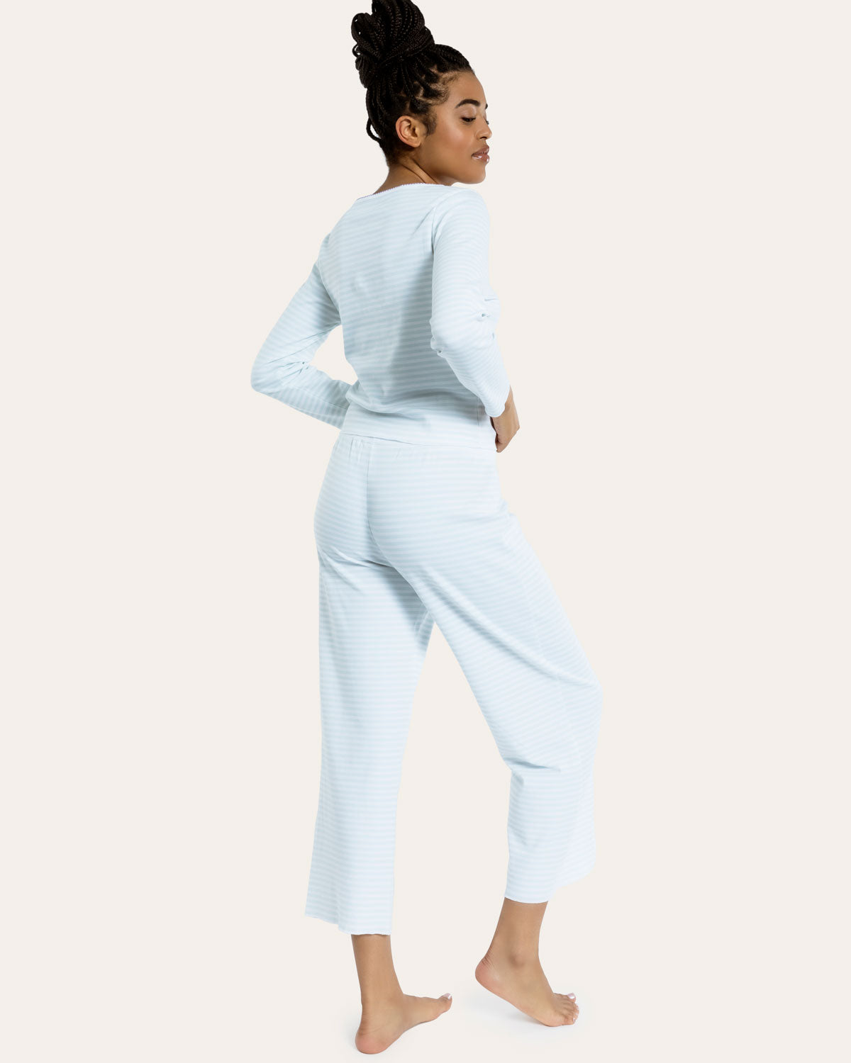 Ellie Pajama Set in Sleepy Stripe By Morgan Lane