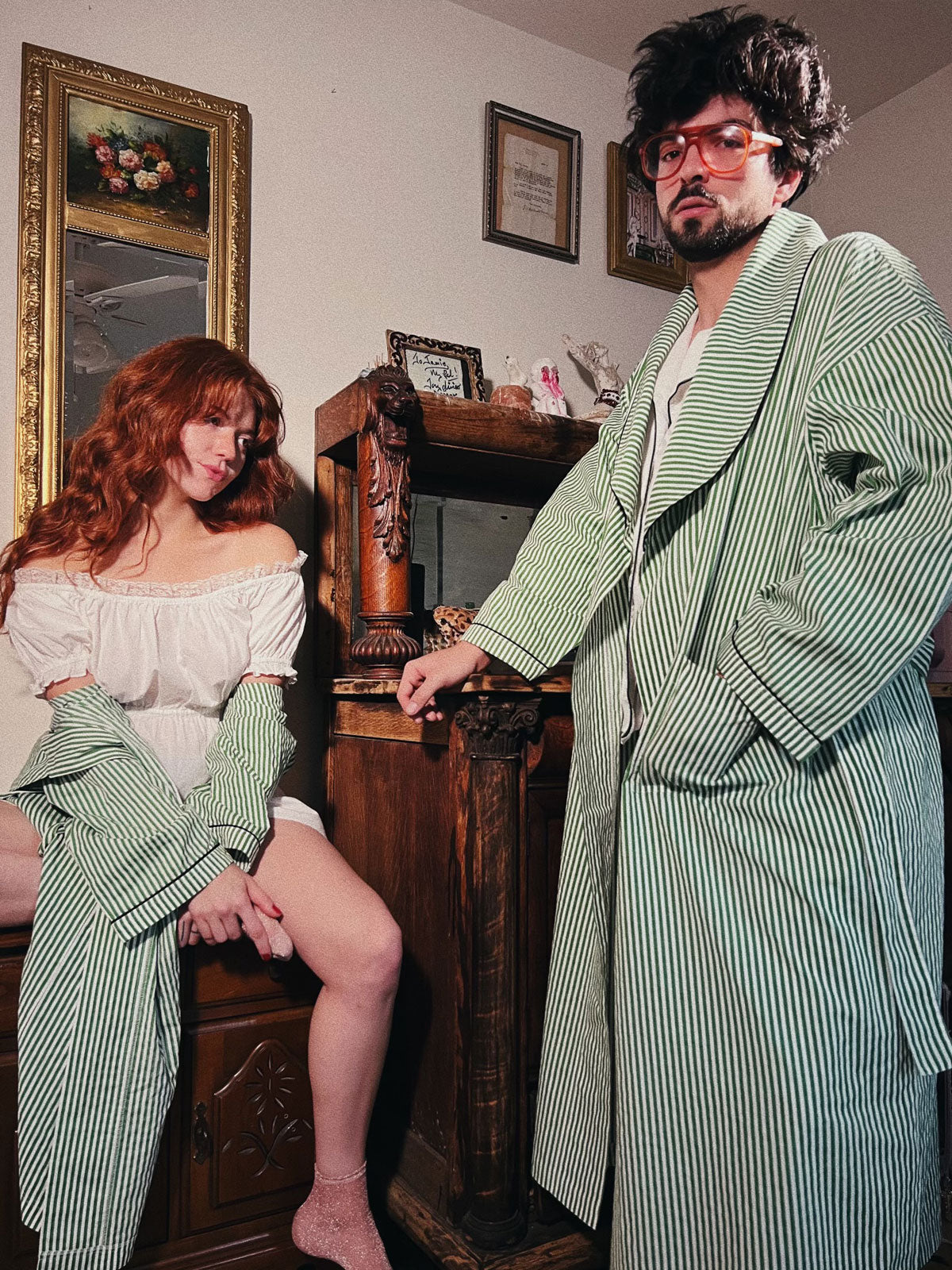 Hayden Robe in Jade Stripe By Morgan Lane