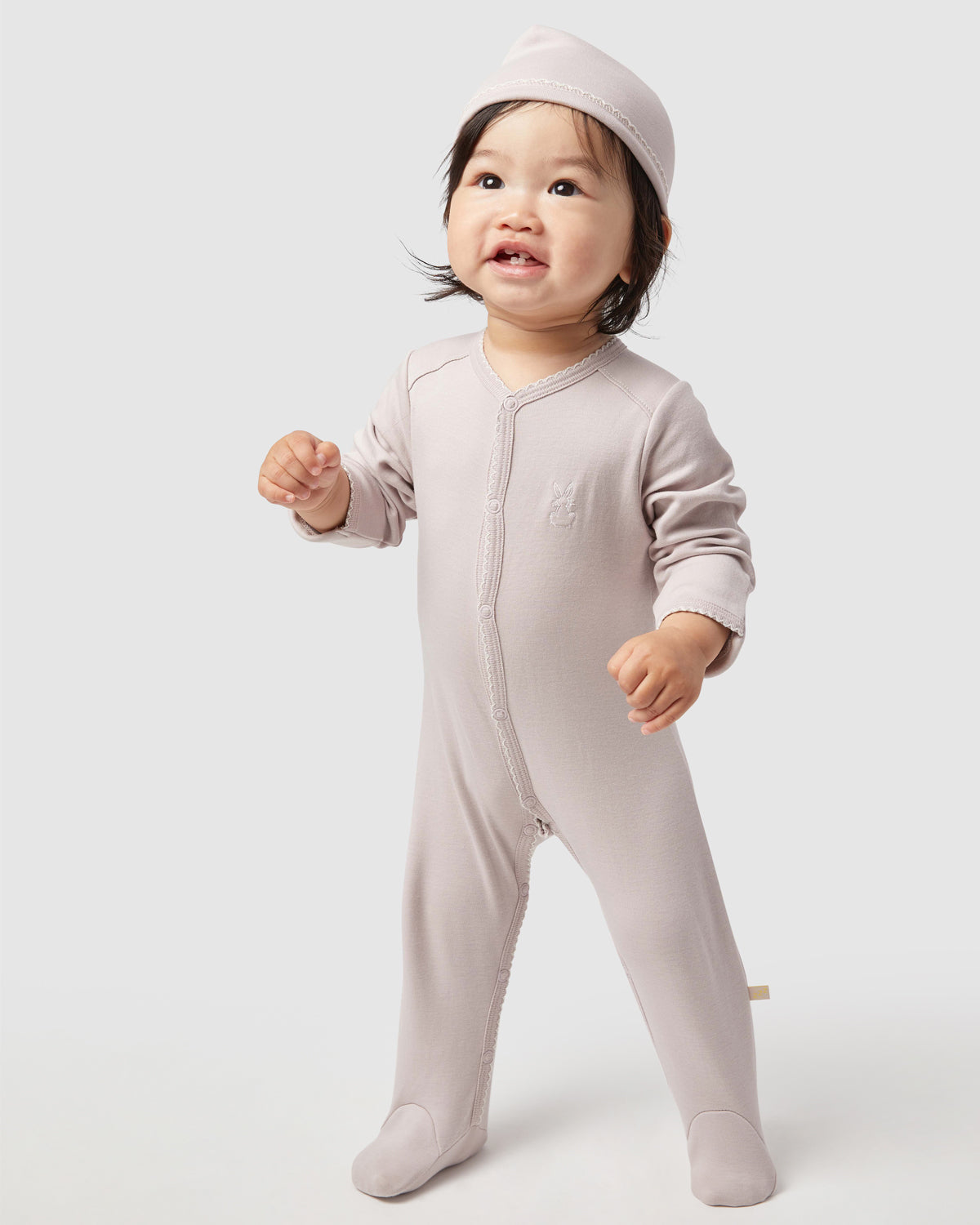 Baby Hat Rory Onesie Set in Dusty Rose By Morgan Lane
