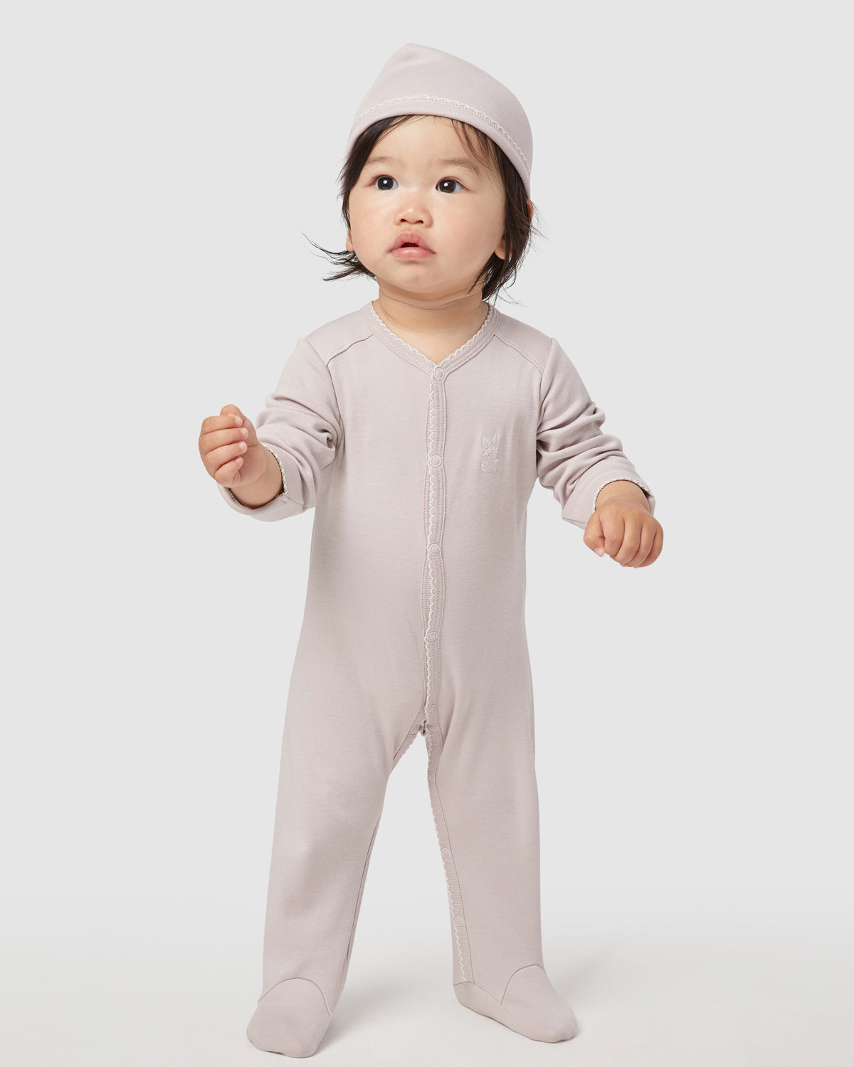 Baby Hat Rory Onesie Set in Dusty Rose By Morgan Lane